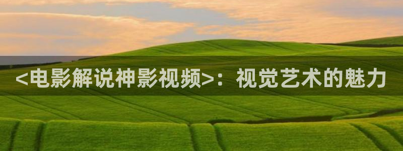 good神马影院：<电影解说神影视频>：视觉艺术的魅力
